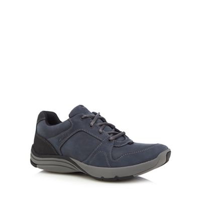 Clarks Navy 'Wave Port' casual lace-up trainers